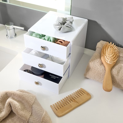 InterDesign Original Plastic 3-Drawer Organizer, White (35301)