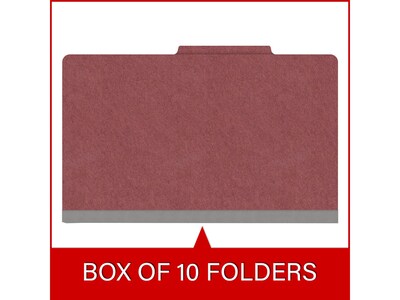 Medical Arts Press Pressboard Classification Folder, 2 Dividers, 2" Expansion, Legal Size, Dark Red, 10/Box (DV-T52-26-3ARD)