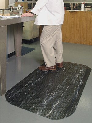 M + A Matting Hog Heaven Marble Max Anti-Fatigue Commercial Floor Mat, 3' x 11', Midnight Swirl (44910311100)