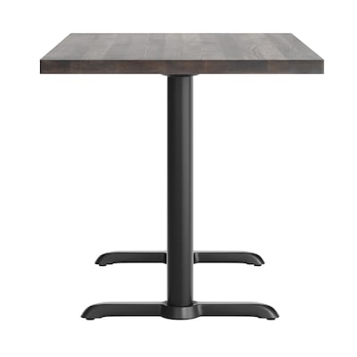 Flash Furniture Bennett Wooden Commercial Indoor Table, 48" x 30", Dark Brown Top/Black Base, (GSF3048DBT0522)