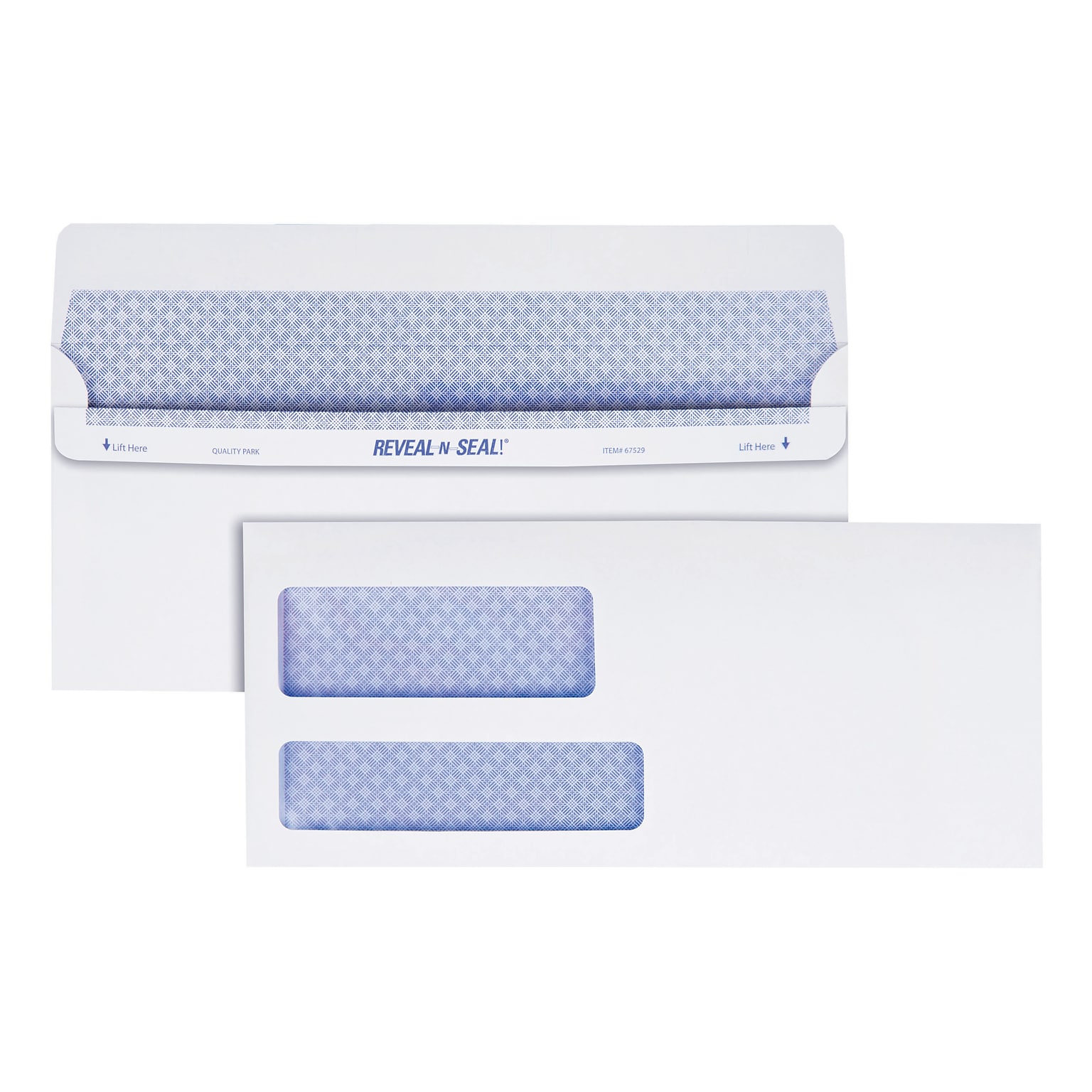 Staples Reveal-N-Seal Security Tinted #9 Double Window Envelopes, 3 7/8 x 8 7/8, White, 500/Box (1017262)