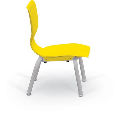 MooreCo 10" Hierarchy Student Chair with 4 Legs, Yellow/Platinum Base (703673561860)