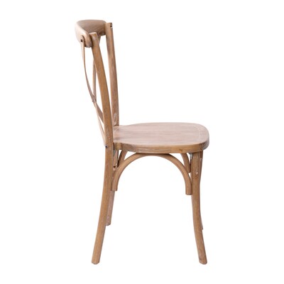 Flash Furniture Advantage Wood X-Back Chair, Armless, Medium White Grain (XBACKMEDWHT)