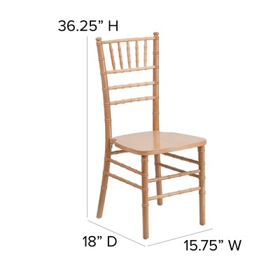 Flash Furniture HERCULES Series Wood Chiavari Chair, Natural, 2 Pack (2XSNATURAL)