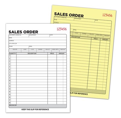 Cosco 2-Part Carbonless Sales Orders, 5.56" x 8.44", 50 Sets/Book (074051)