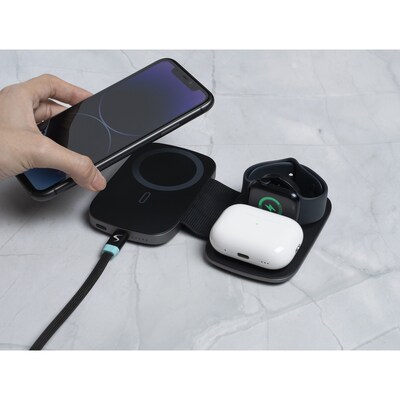 Scapade MagPower Pro Magnetic Wireless 5,000-mAh 3-in-1 Foldable Portable Power Pack, Black (S-PBMF5K)