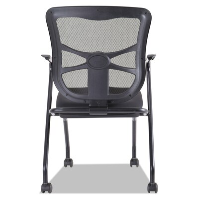 Alera Elusion Series Fixed Arm Fabric Nesting Chair, Black, 2/Carton (ALEEL4914)