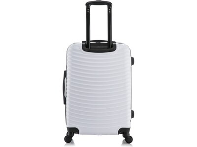 DUKAP Adly 24" Hardside Suitcase, 4-Wheeled Spinner, TSA Checkpoint Friendly, White (DKADL00M-WHI)