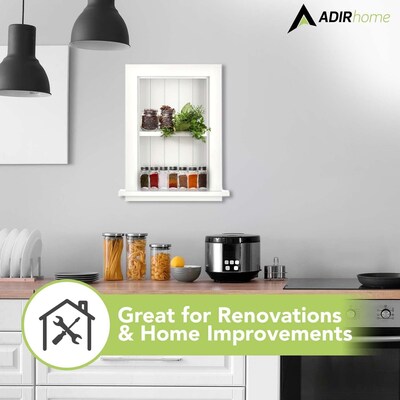 AdirHome 1-Shelf Recessed Wall Mount Shelf, 19" x 12.75" x 4.75", White (515-01-WHI)