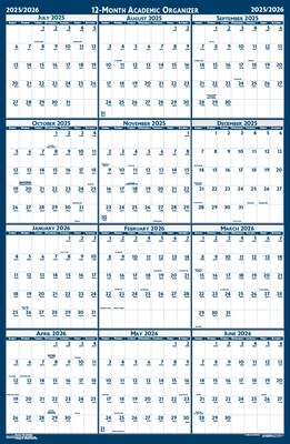 2025-2026 House of Doolittle 37 x 24 Academic Yearly Dry Erase Wall Calendar, Reversible (395-26)