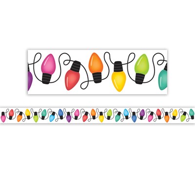 Teacher Created Resources Die-Cut Border Trim, 2.75 x 2.92, Colorful Holiday Lights, 12/Pack, 6 Packs/Bundle (TCR6952-6)