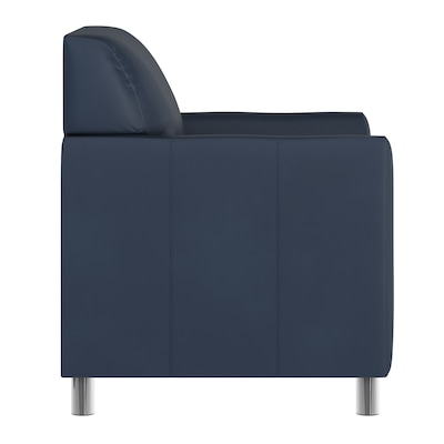Flash Furniture Hercules Diplomat LeatherSoft Reception Chair, Navy/Chrome Legs (BT8271NVYCHR)