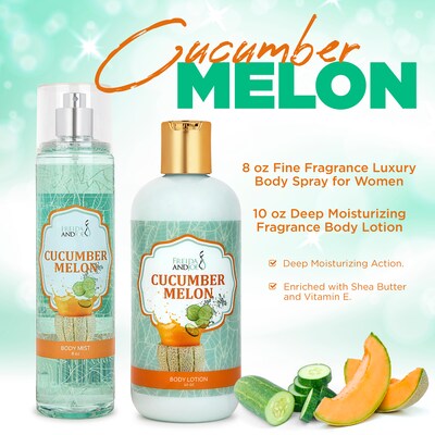 Freida and Joe Cucumber Melon Fragrance Body Lotion and Body Mist Spray Set (FJ-703)
