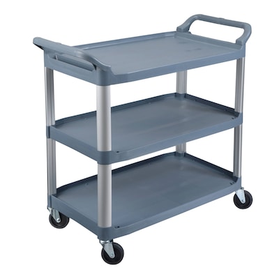 Luxor 3-Shelf Serving Cart, Gray/Aluminum (SC13-G)
