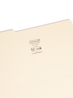 Smead File Folders, Reinforced 1/3-Cut Tab, Legal Size, Manila, 100/Box (15334)