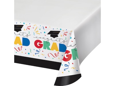 Creative Converting Cap Toss Graduation Tablecloth, Multicolor, 3/Pack (DTC369878TC)