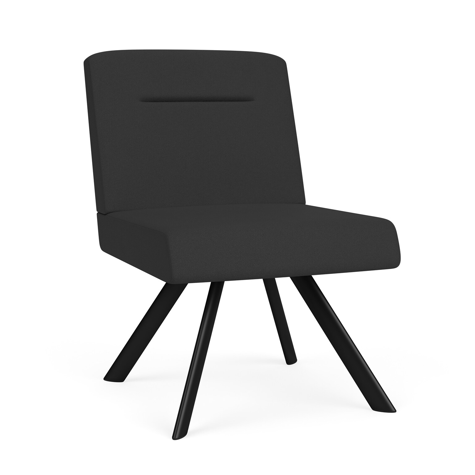 Lesro Willow Fabric Lounge Chair, Armless, Open House Graphite/Black (WL1102.SBK-01OHGP)