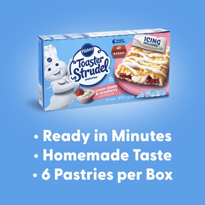 Pillsbury Toaster Strudel, Cream Cheese Strawberry, 11.7 oz, 36/Pack (600-04141)