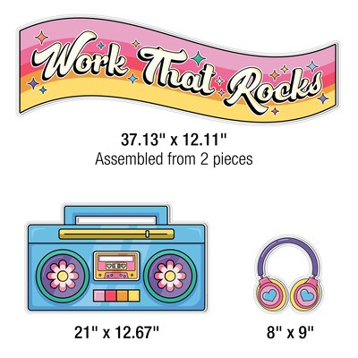 Carson-Dellosa Happily Ever Elementary Retro Remix Work That Rocks Bulletin Board Set (110592)