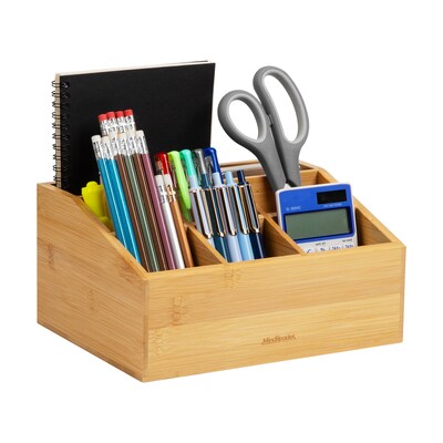 Mind Reader 7-Compartment Desk Organizer, Brown (BORG-BRN)