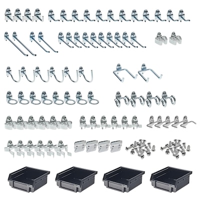 Triton Products DuraHook Kit, 79 Assorted Pegboard Hooks and 4 Bins (76983)