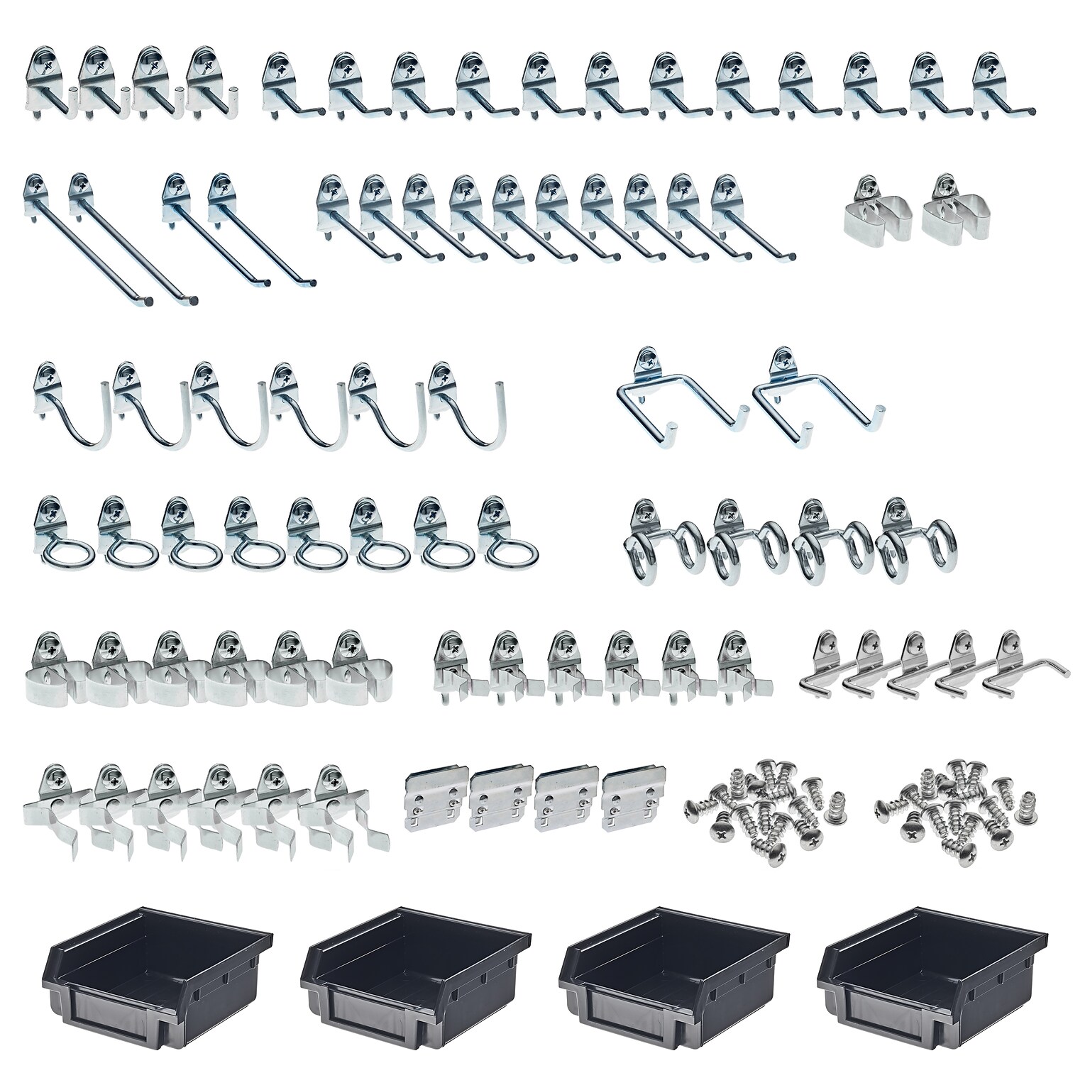 Triton Products DuraHook Kit, 79 Assorted Pegboard Hooks and 4 Bins (76983)