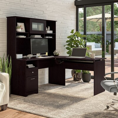 Bush Furniture Cabot 60"W Computer Desk with Drawers, Espresso Oak (WC31860)