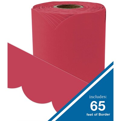 Carson Dellosa Education Rolled Scalloped Bulletin Board Border, 3" x 65', Berry Red, 3/Bundle (CD-108527-3)