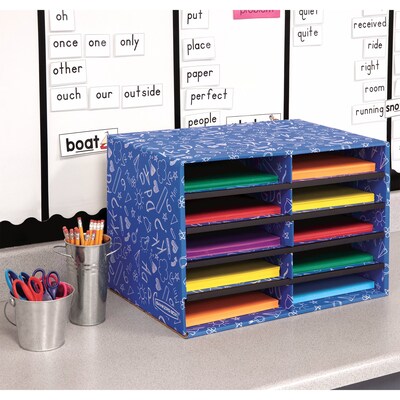 Bankers Box Classroom Collection 10-Compartment Mail Sorters, 19.5" x 12.375", Blue (3384201)