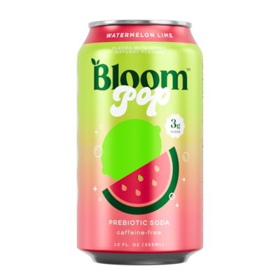 Bloom Pop Prebiotic Watermelon Lime Soda, 12 oz., 12 Cans/Carton (20040250)