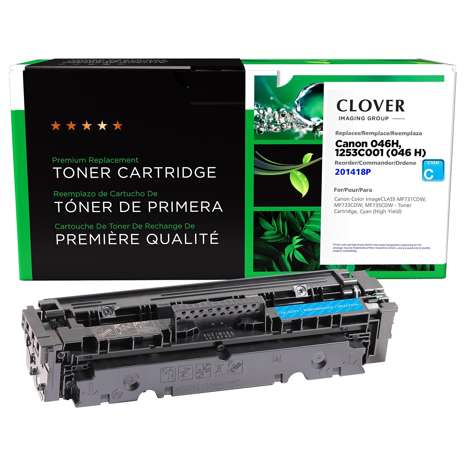 Clover Imaging Group Remanufactured Cyan High Yield Toner Cartridge Replacement for Canon 046H (1253C001)
