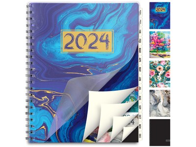 2024 Global Printed Products 8.5 x 11 Monthly Planner, Blue/Yellow (SPLS24-8511M-F)