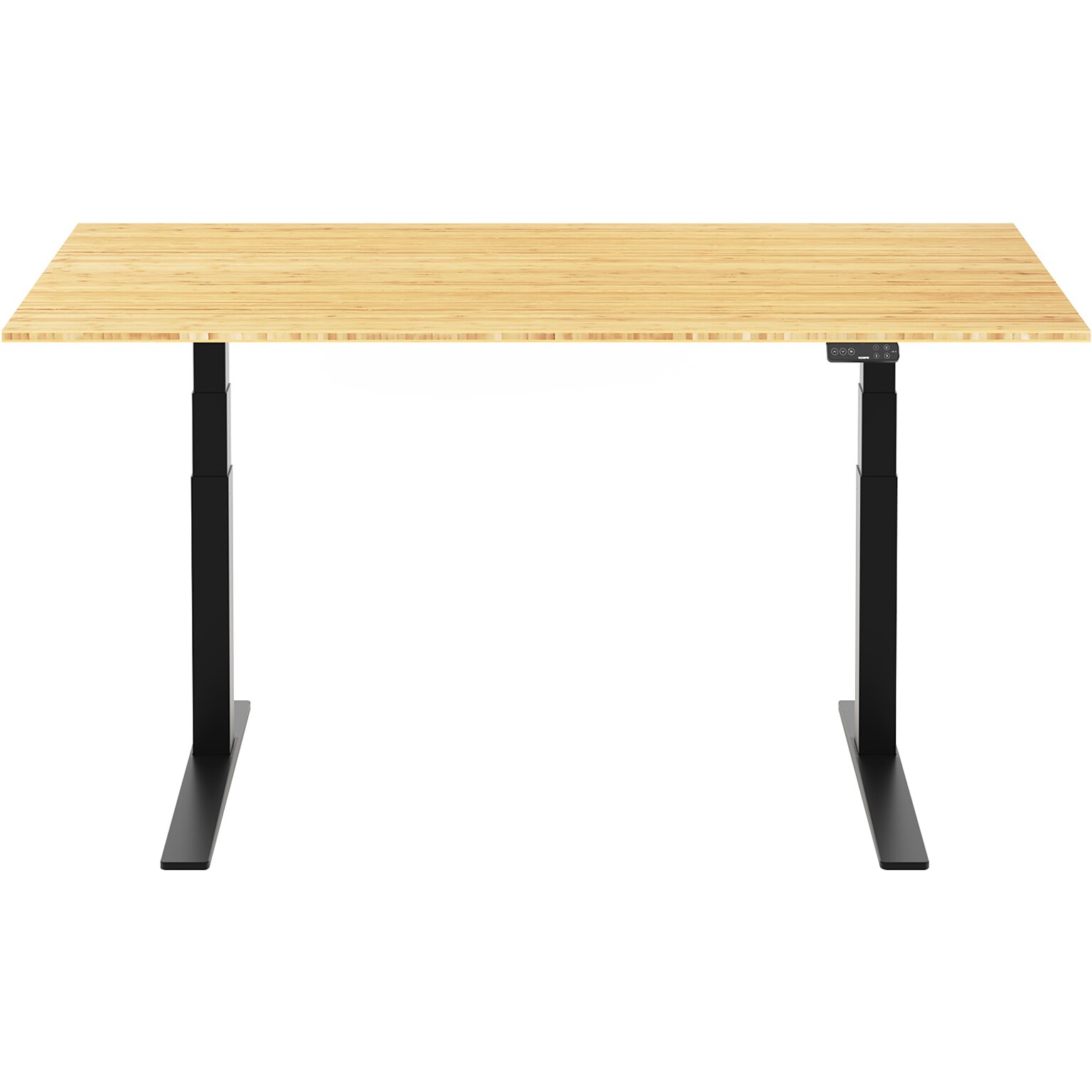 FlexiSpot E7 Pro 72W Electric Adjustable Standing Desk, Bamboo/Black (E7BPRO7230-LBZB)