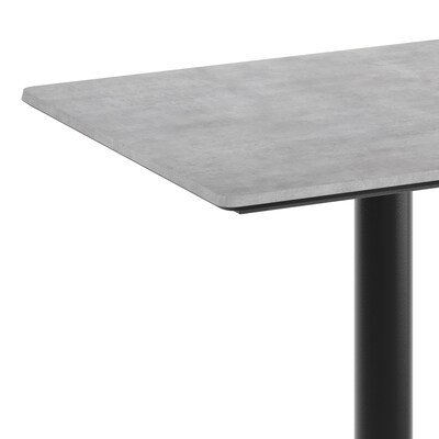Flash Furniture Acadia Wooden Dining Table with X-Base, 23.75"D x 29.75"W, Gray Faux Concrete/Black Base (ST2430CGT2222)