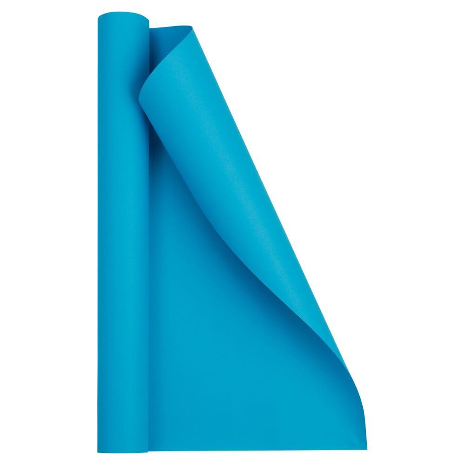 JAM Paper Short Mini Roll Wrapping Paper, 26.3 sq. ft., Peacock Blue, 2/Pack(277013534263a)