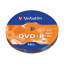 Verbatim DVD-R, 16x, 4.7GB, 10/Pack (97901)