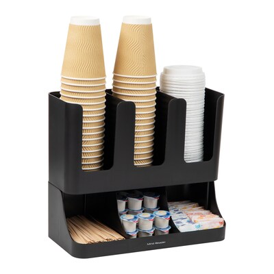 Mind Reader Anchor Collection 6-Compartment 2-Tier Coffee Cup and Condiment Organizer, Black (UPRIGHT6-BLK)