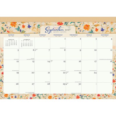 2027 BrownTrout Tuscan Delight 17" x 12" Monthly Desk Pad Calendar, Assorted Colors (9798330715909)