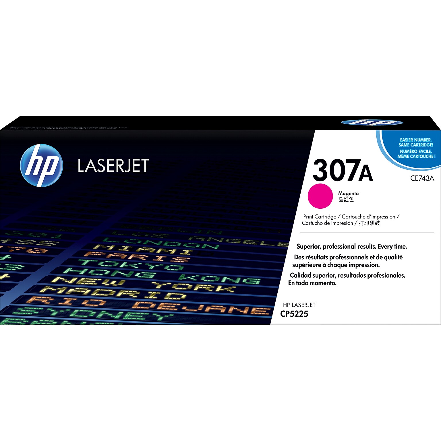 HP 307A Magenta Standard Yield Toner Cartridge, Prints Up to 7,300 Pages (CE743A)