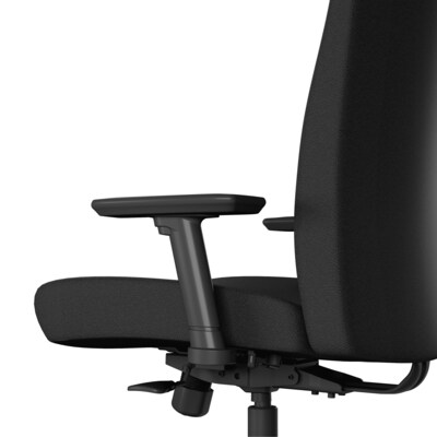 WPS Upholstered Task Chair 2D, Adjustable Arms, Black Fabric Synchro Tilt (54045)