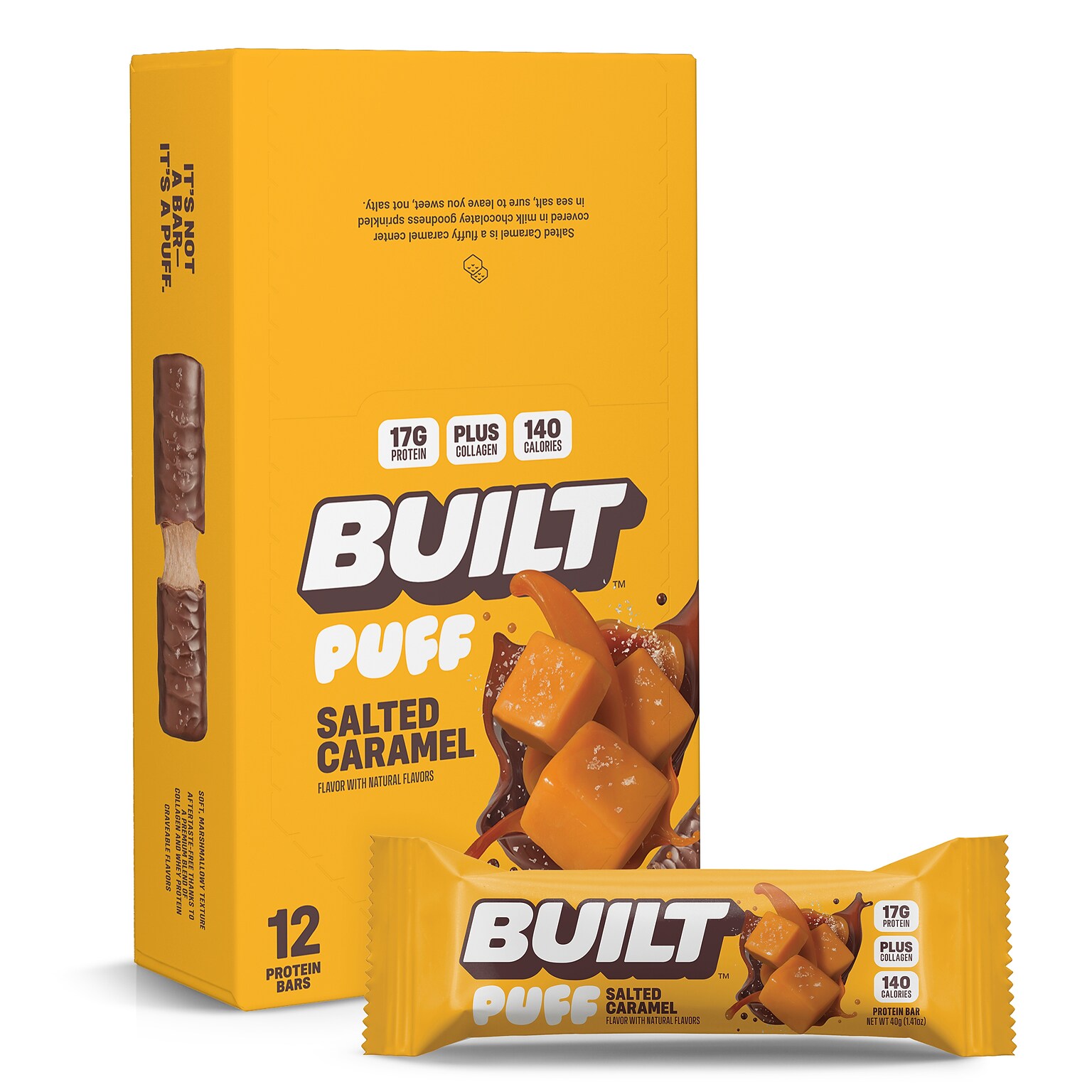 Built Puff Salted Caramel Protein Bar, 1.41 oz., 12 Bars/Box (BUI30578)