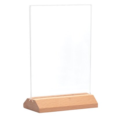 Excello Global Products Generic Holder, 5" x 7", Desktop/Countertop, Brown Acrylic (SGNH-WB-5X7)
