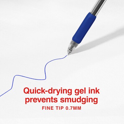 Staples ProGel™ Retractable Gel Pen, Fine Point, 0.7mm, Blue Ink, 36/Pack (ST62108)