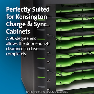 Kensington 12.9" Charge & Sync USB-C Cable, 5/Pack, Black (K65610WW)