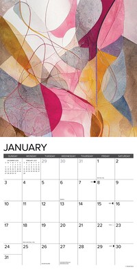 2027 Willow Creek Abstract Art 12" x 12" Monthly Wall Calendar, Assorted Colors (58633)