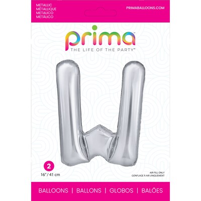 Party City (Air-Filled) 16 W Foil Balloon, Silver, 2/Pack (AM60050284-18)