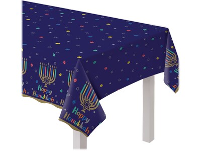 Amscan Hanukkah Joy Tablecover, Multicolor, 3/Pack (572903)