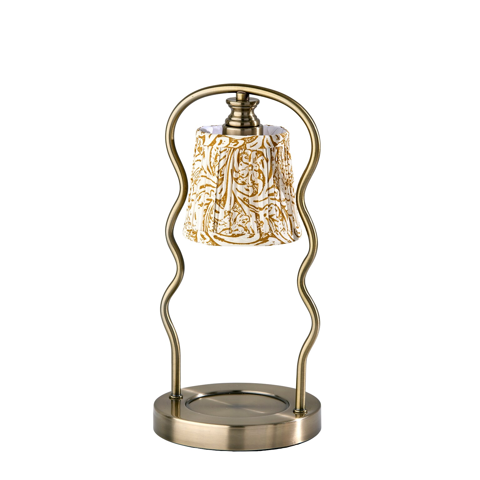 Simplee Adesso Twirl Candlewarmer 13.5 Halogen Table Lamp, Antique Brass/Beige/White Floral (SL1195-21)