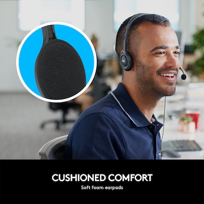 Logitech H111 For EDU Wired 3.5mm Stereo Computer On Ear Headset, Graphite (981-000999)