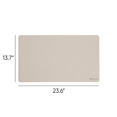 Smead Small Vegan Leather Anti-Slip Desk Pad, 23.6 x 13.7, Sandstone (SMD64836)